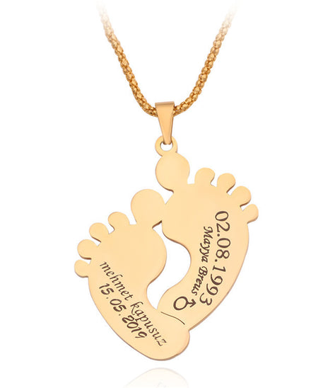 Personalized "Baby Foot Steps" Necklace