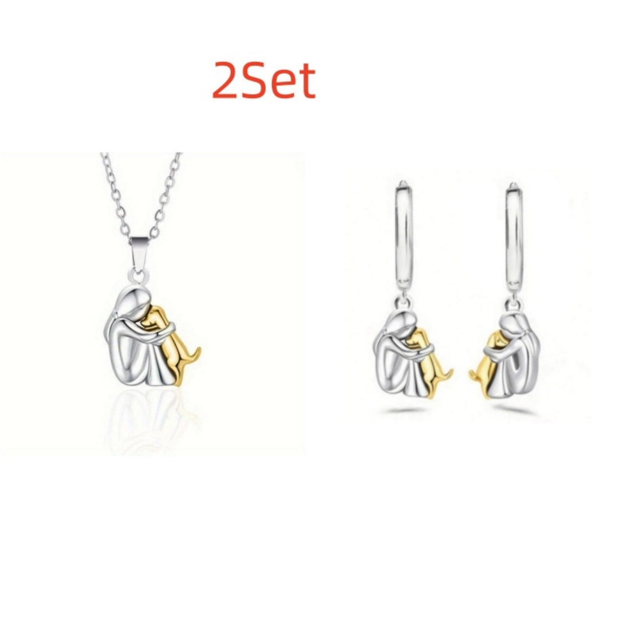 ALREADY EXIST I THINKFashion Little Girl And Dog Hug Necklace