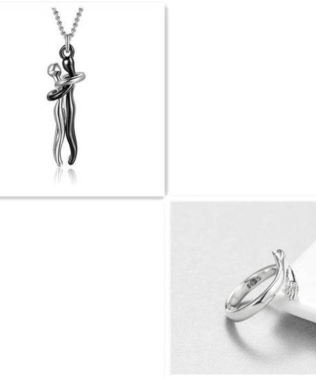Passion Loving Couple Hugging Necklace