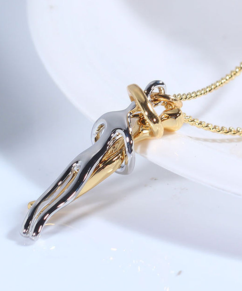Passion Loving Couple Hugging Necklace