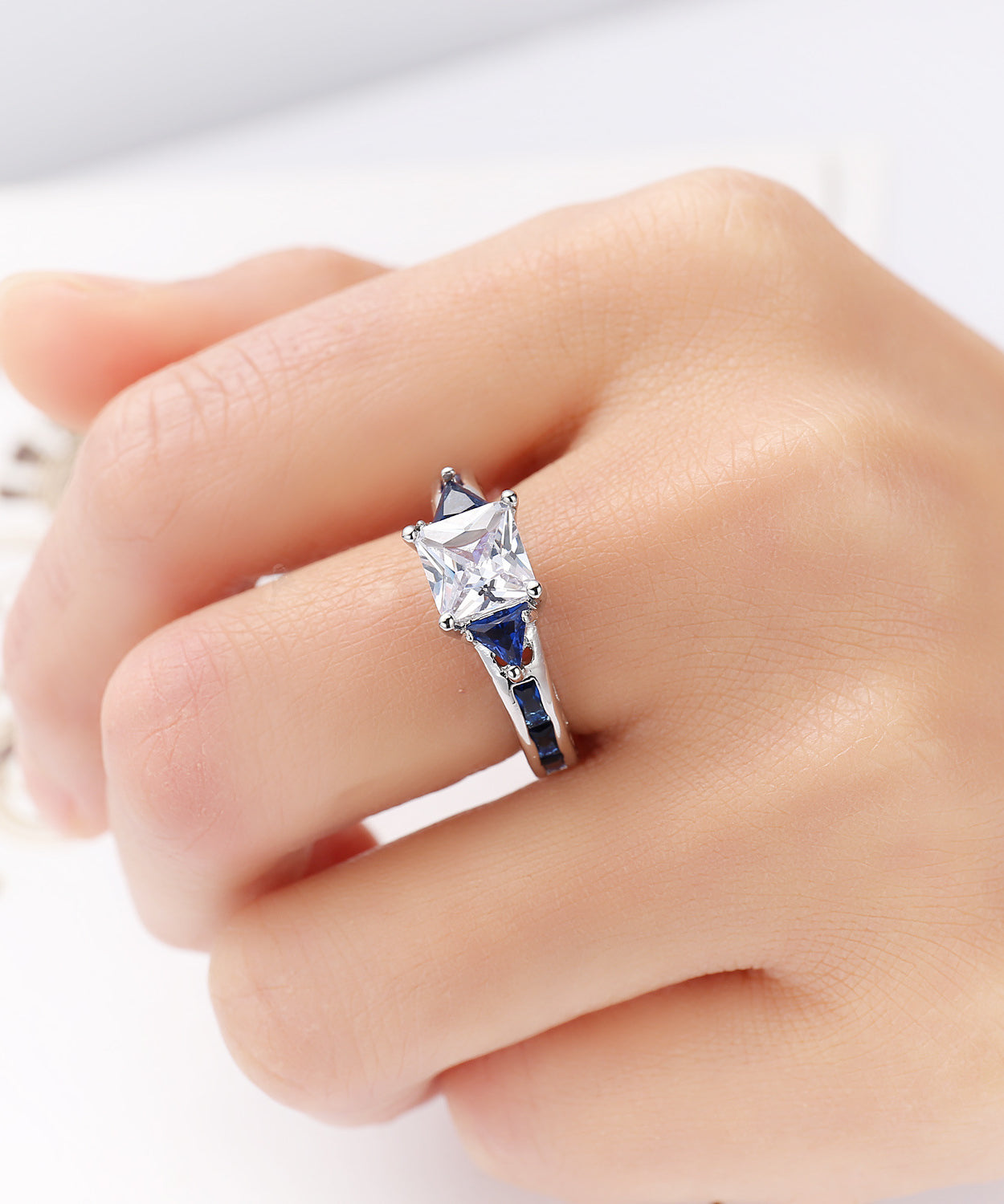 Brazen Rectangular Multi Color Ring