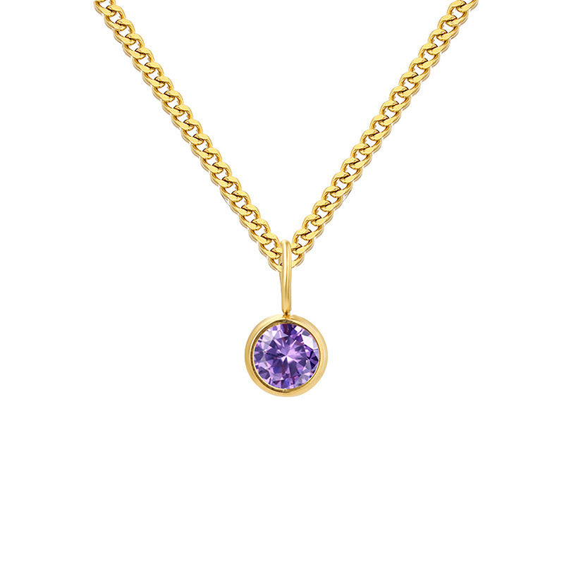 Prismatic Diamond Birthstone Necklace