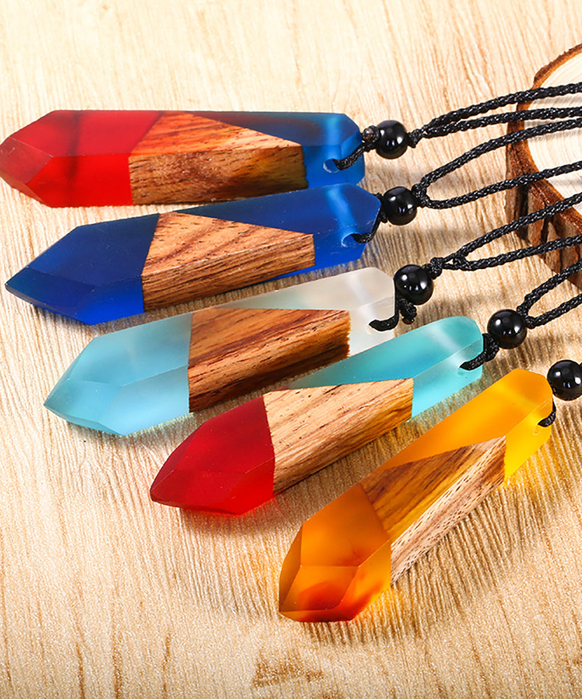 Lustrous Vintage Wood & Resin Necklace