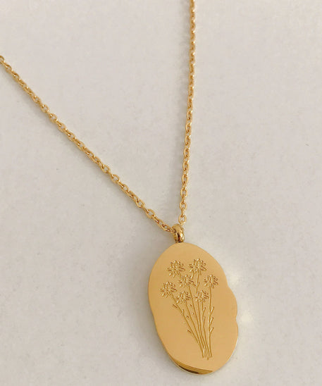 THINK WE HAVEStainless Steel December Flower Birth Necklace Month