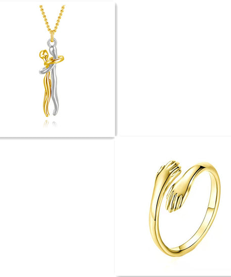 Passion Loving Couple Hugging Necklace