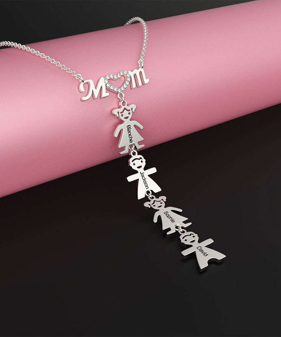 Personalized "Kids & Mom" Necklace