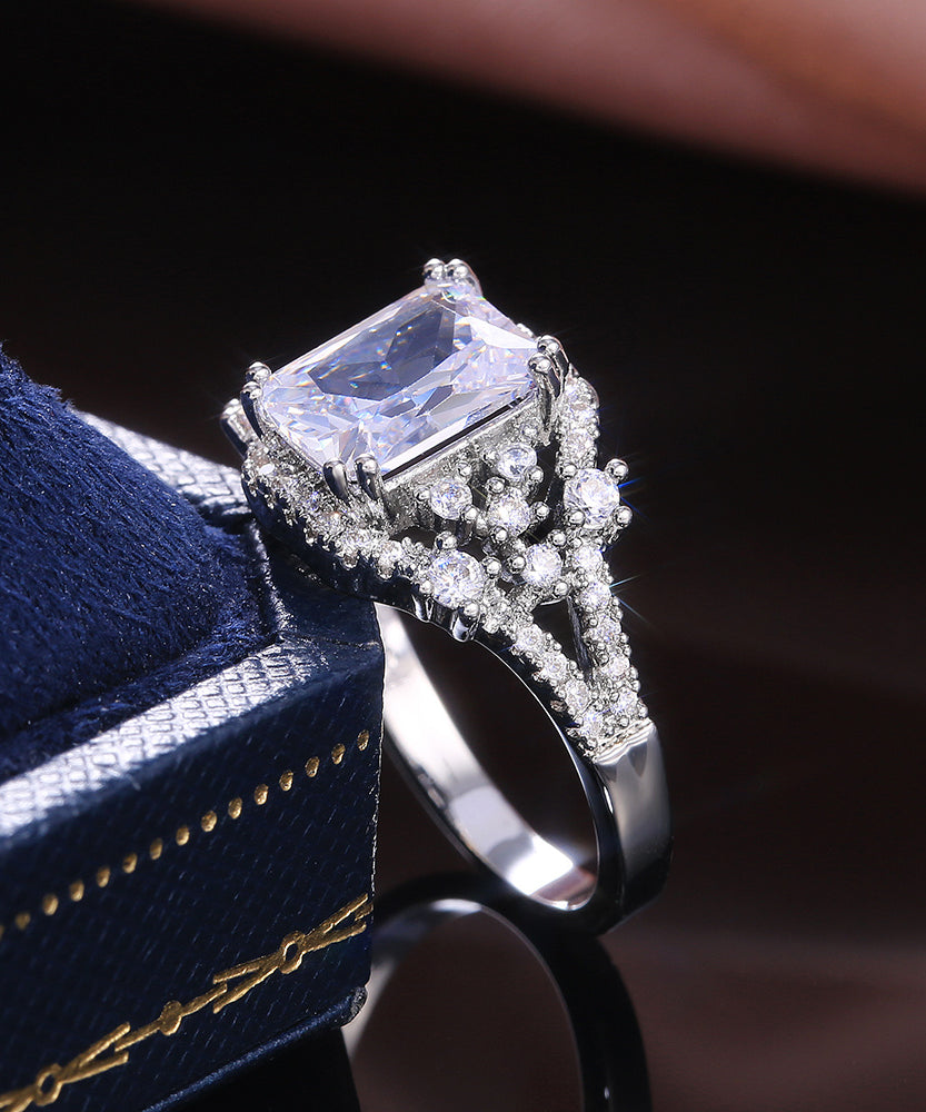 Princess Cut Crystal Stone Ring
