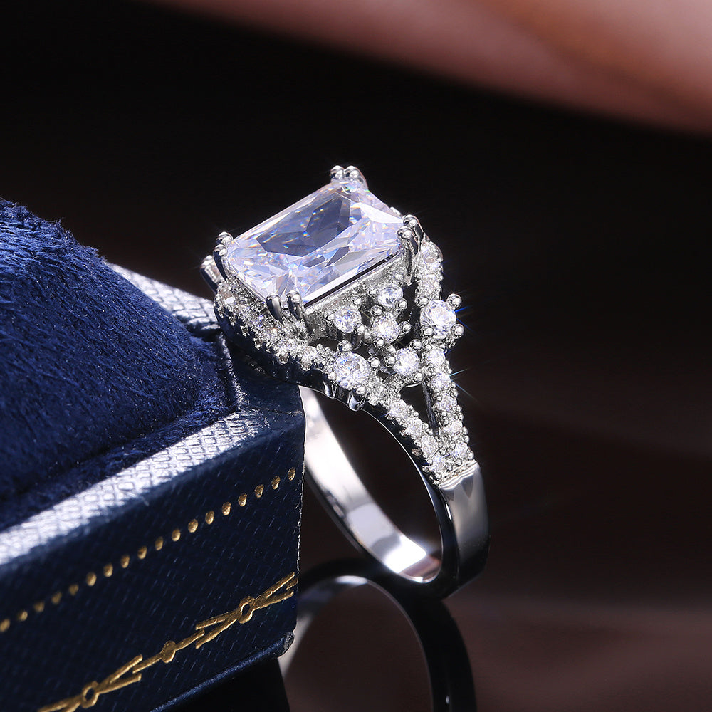 Princess Cut Crystal Stone Ring