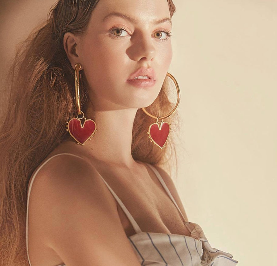 Scintillating Love Themed Earrings
