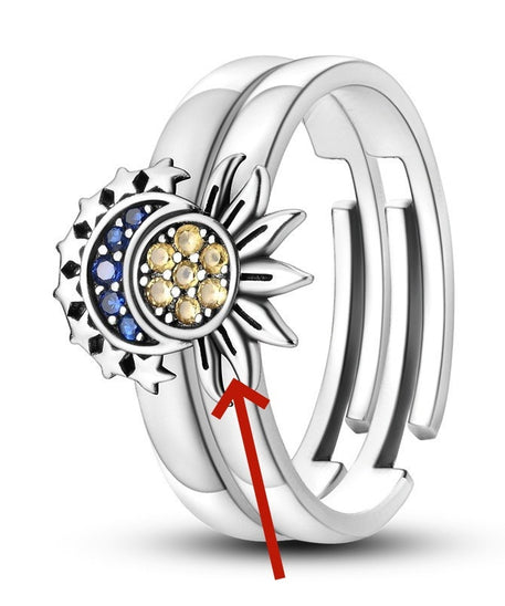 Sun-kissed, Moon-drenched Couple Rings