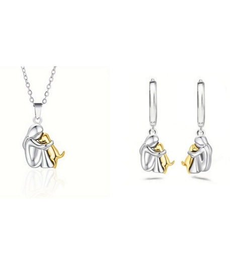 ALREADY EXIST I THINKFashion Little Girl And Dog Hug Necklace