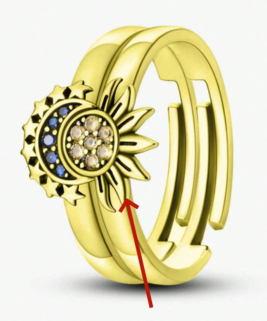 Sun-kissed, Moon-drenched Couple Rings