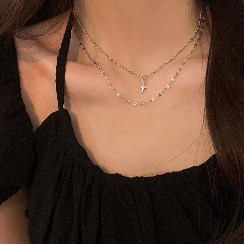 Glossy Geometric Cross Necklace
