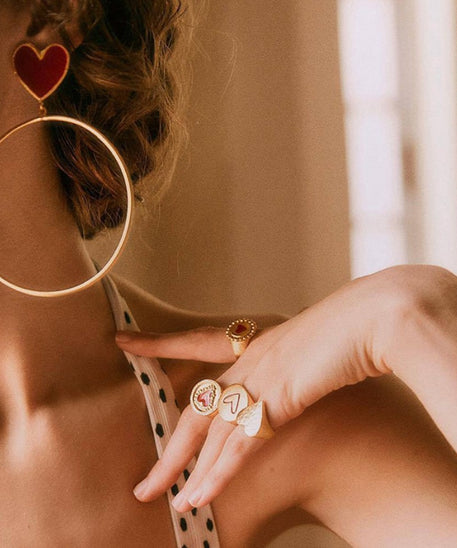 Scintillating Love Themed Earrings