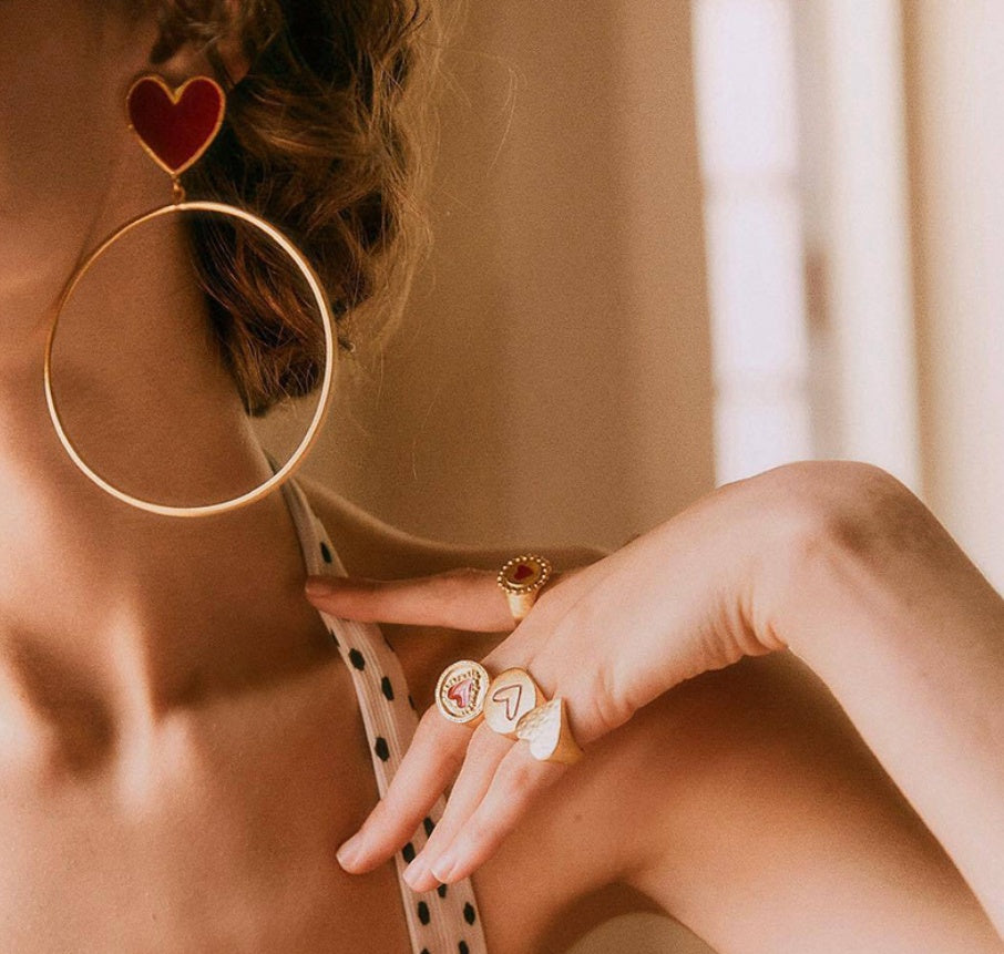 Scintillating Love Themed Earrings