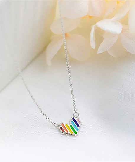 Chic Rainbow Heart Love Necklace