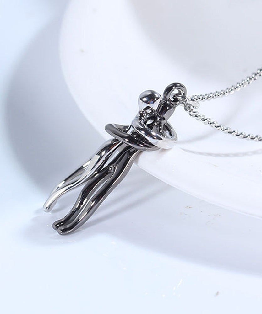 Passion Loving Couple Hugging Necklace