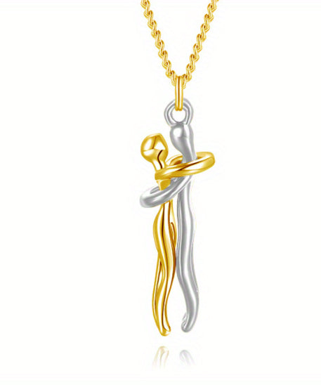 Passion Loving Couple Hugging Necklace