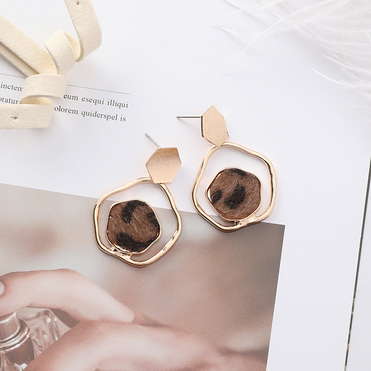 Exclusive Hexagon Leopard Earrings