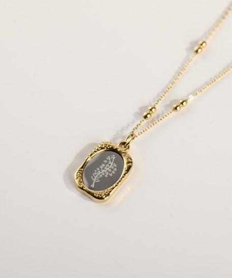 Polished Birthday Flower Mirror Necklace