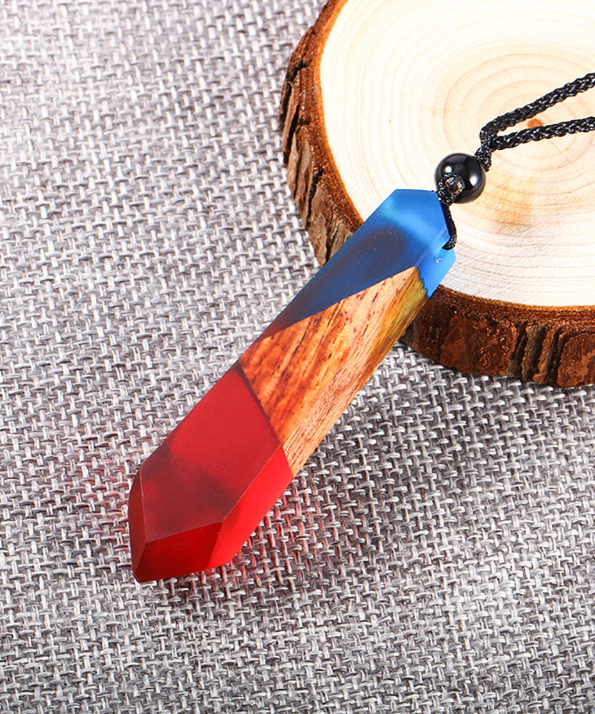 Lustrous Vintage Wood & Resin Necklace