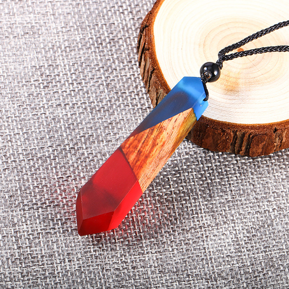Lustrous Vintage Wood & Resin Necklace