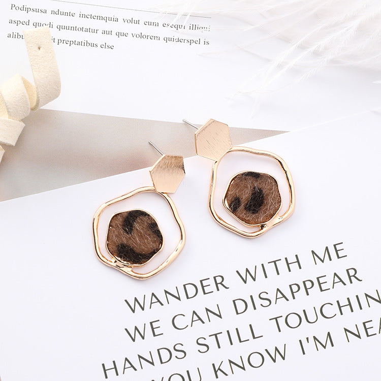Exclusive Hexagon Leopard Earrings