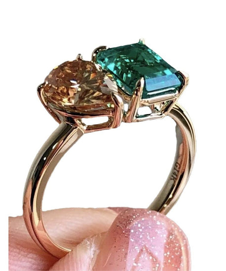 Crystal-Clear Double Square & Tear Ring