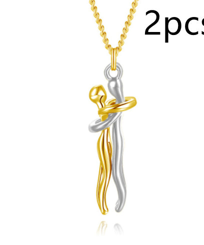 Passion Loving Couple Hugging Necklace