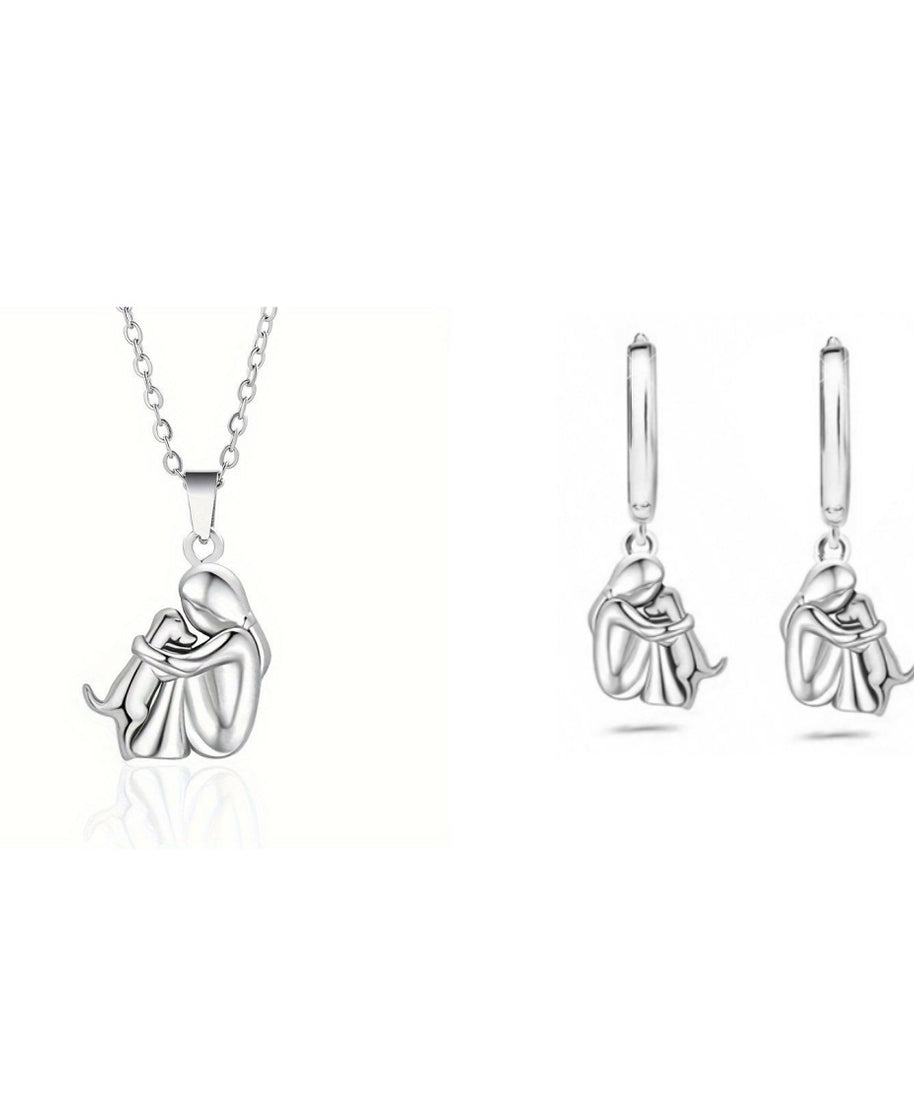 ALREADY EXIST I THINKFashion Little Girl And Dog Hug Necklace