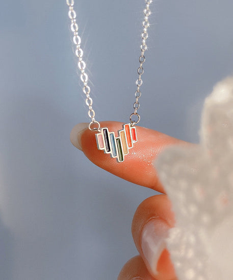 Chic Rainbow Heart Love Necklace