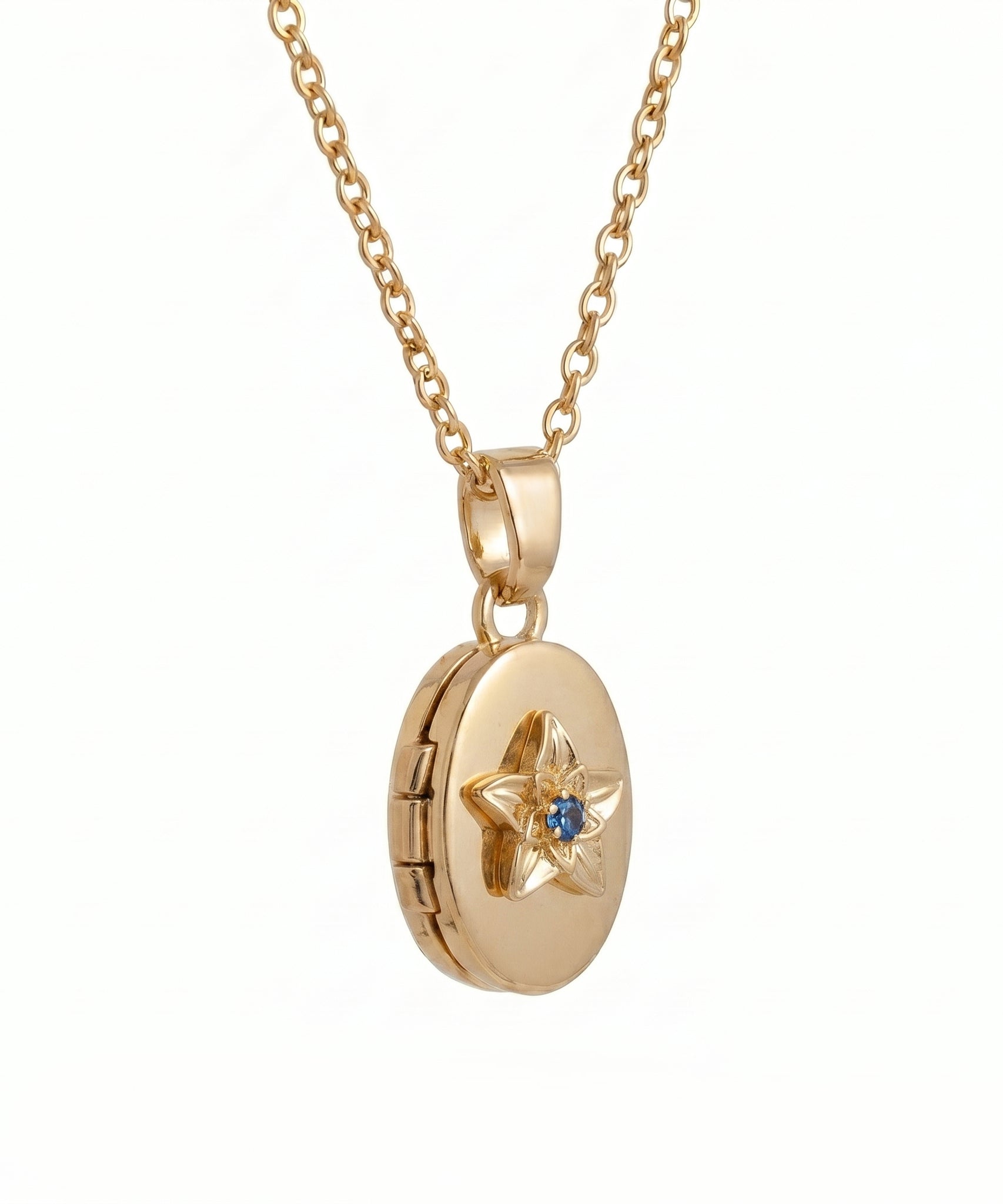 Floral Birthstone Photo Frame Necklace