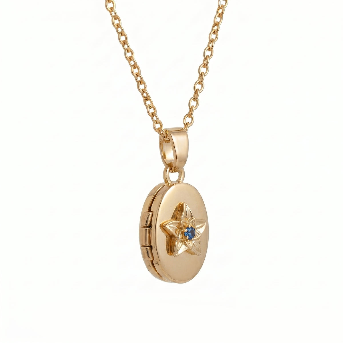 Floral Birthstone Photo Frame Necklace