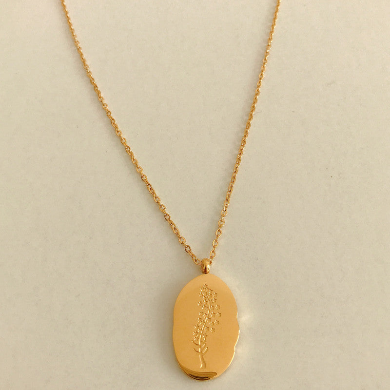 THINK WE HAVEStainless Steel December Flower Birth Necklace Month