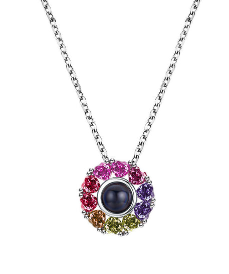Heart Colorful Crystals Projection Necklace