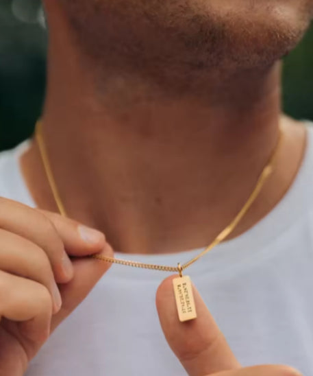 Customized Gold Bar Name Necklace