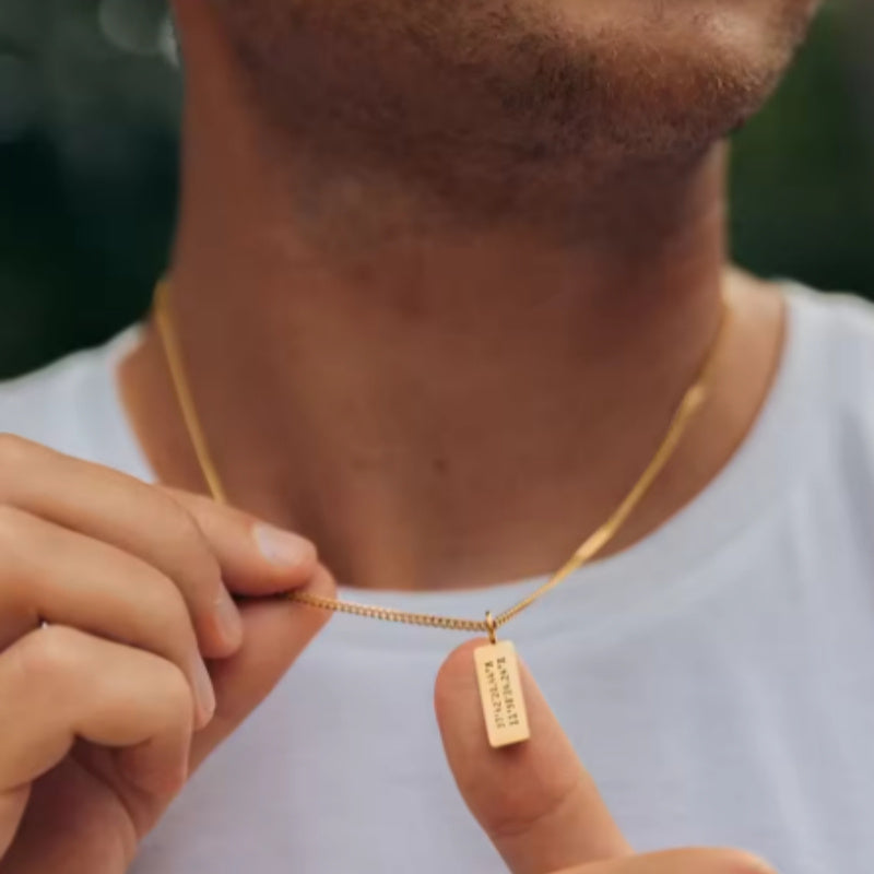 Customized Gold Bar Name Necklace