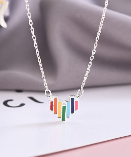 Chic Rainbow Heart Love Necklace