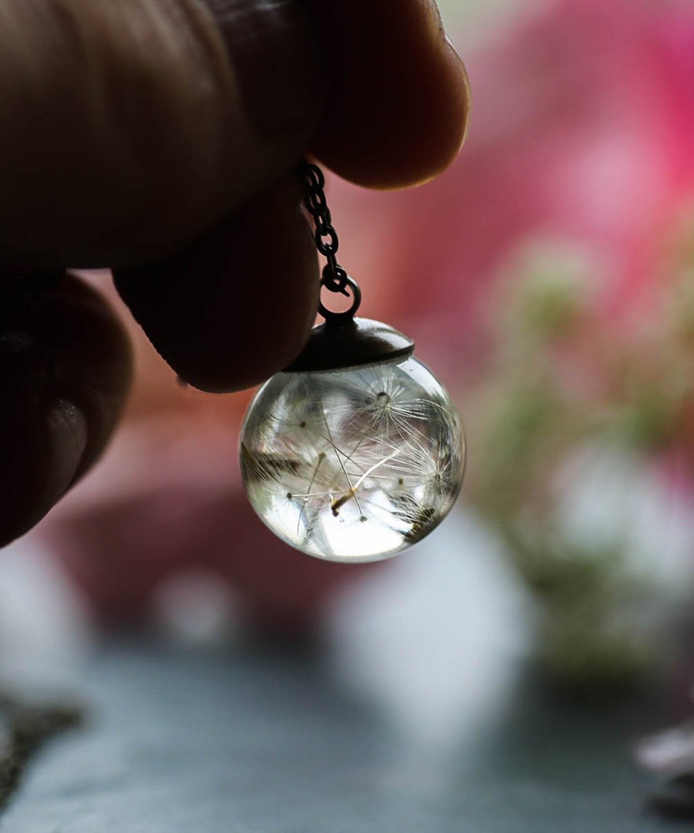 Botanic Resin Dandelion Flower Necklace