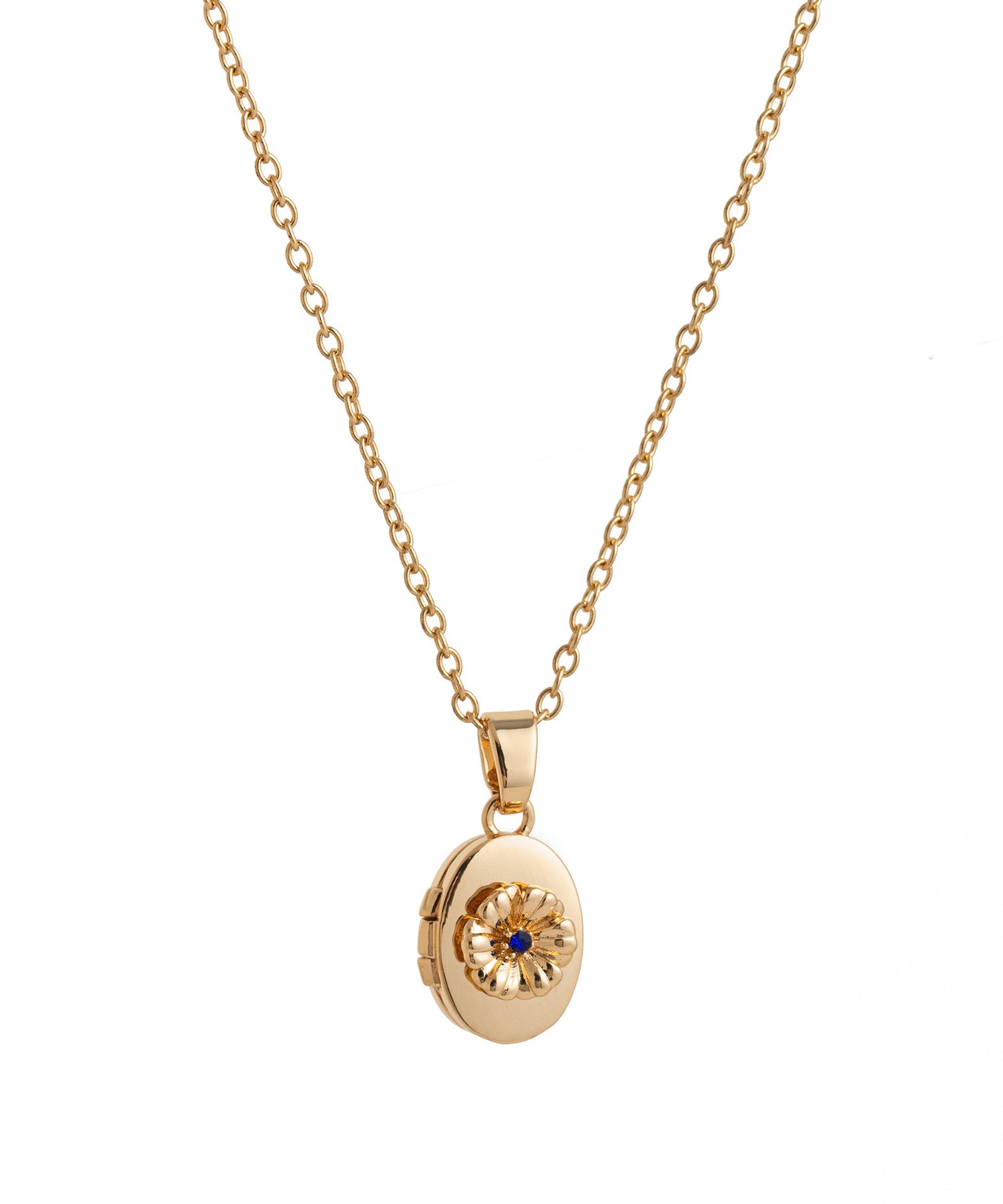 Floral Birthstone Photo Frame Necklace