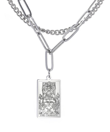 THINK HAVE Twelve Constellation Tarot Necklace Retro Constellation Necklace