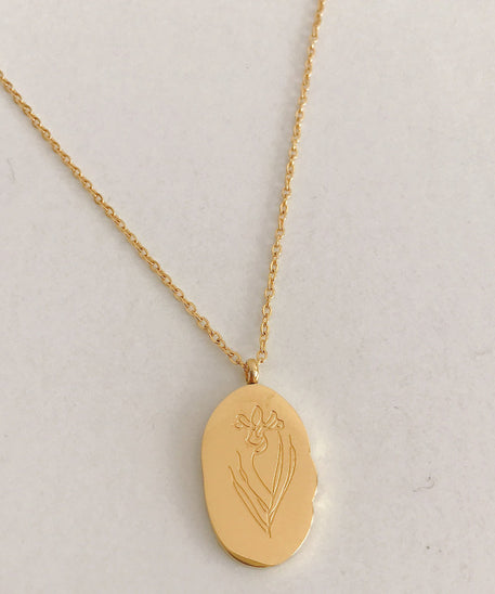 THINK WE HAVEStainless Steel December Flower Birth Necklace Month