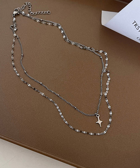 Glossy Geometric Cross Necklace