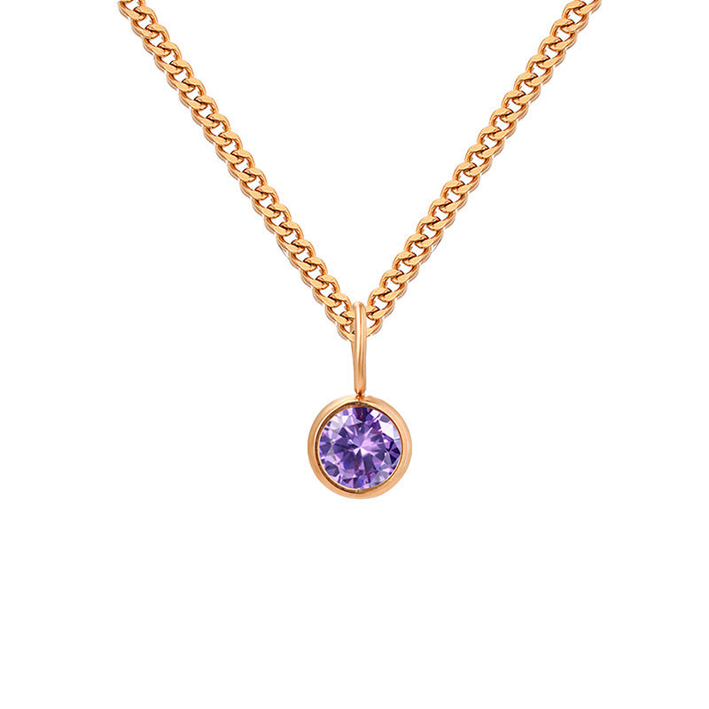 Prismatic Diamond Birthstone Necklace