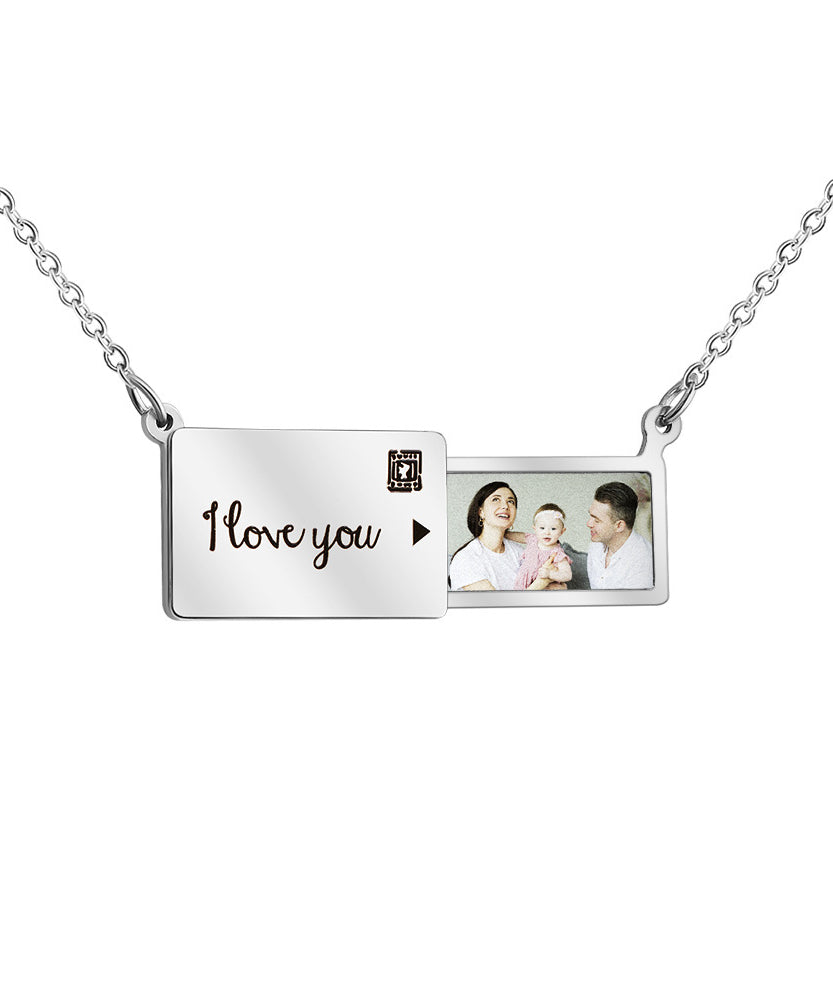 Customized Creative Pull-out Photo Box Necklace