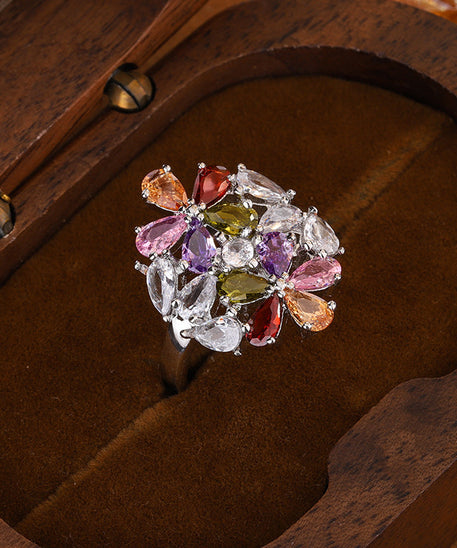 Stately Colorful Flowers Ring