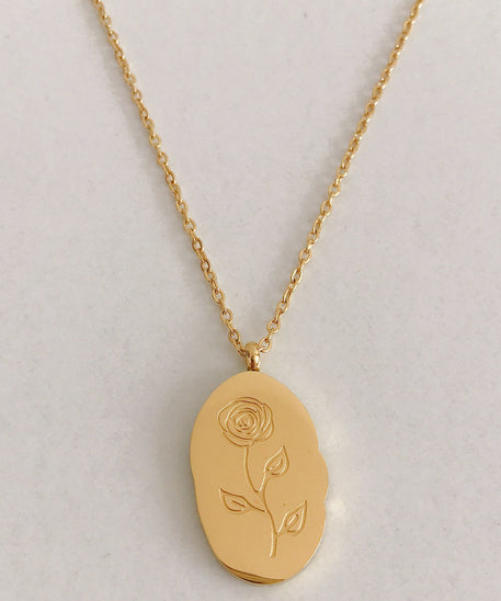 THINK WE HAVEStainless Steel December Flower Birth Necklace Month