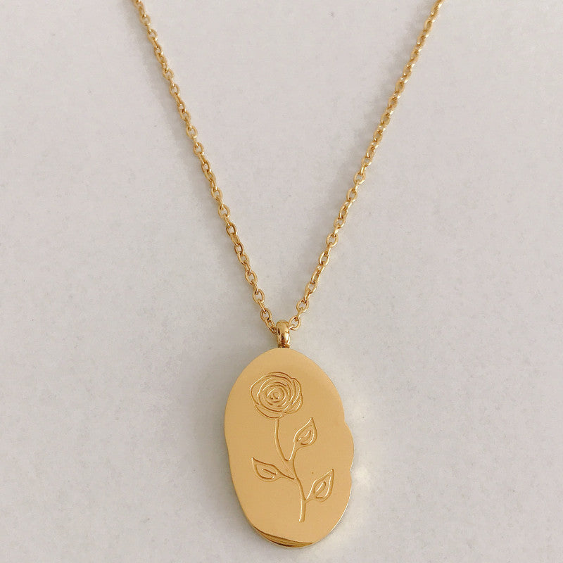 THINK WE HAVEStainless Steel December Flower Birth Necklace Month