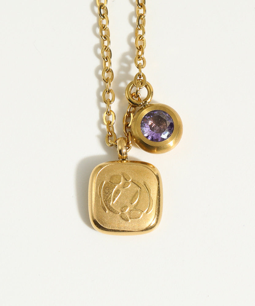 Constellation  Zodiac Birthstone Necklace