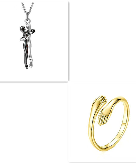 Passion Loving Couple Hugging Necklace